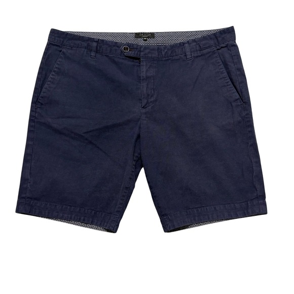 Ted Baker Other - Ted Baker Jamaica Chino Shorts Men 38 Navy Blue Cotton Stretch Micro Texture